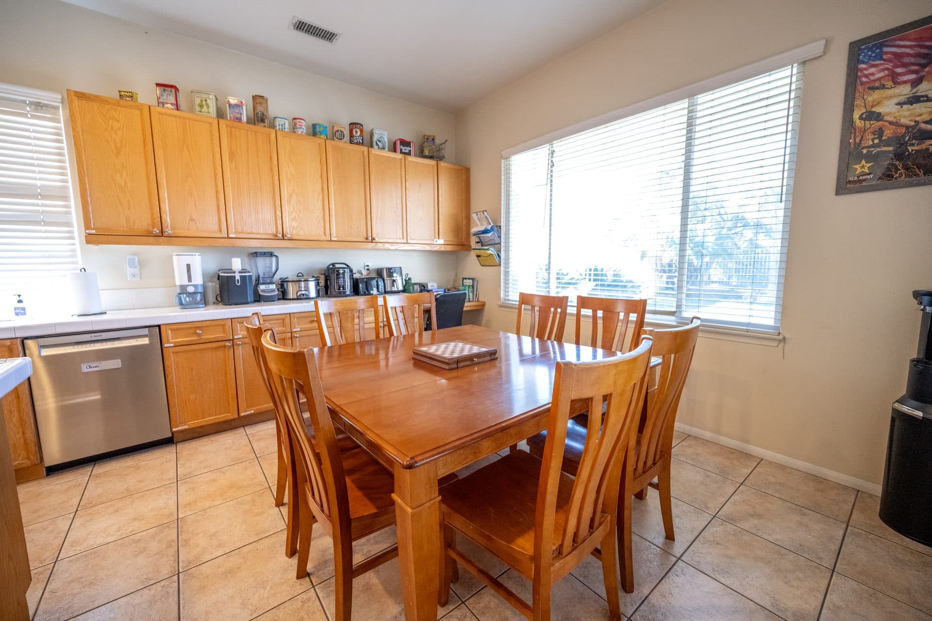 Dining table beside the kitchen